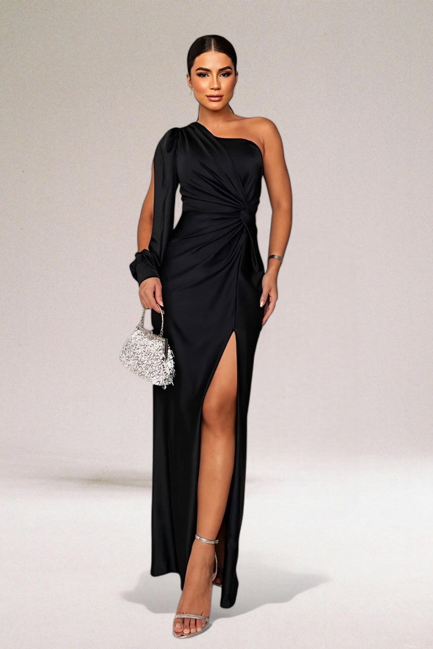 Athena™ - Asymmetrical Draped One-Shoulder Dress