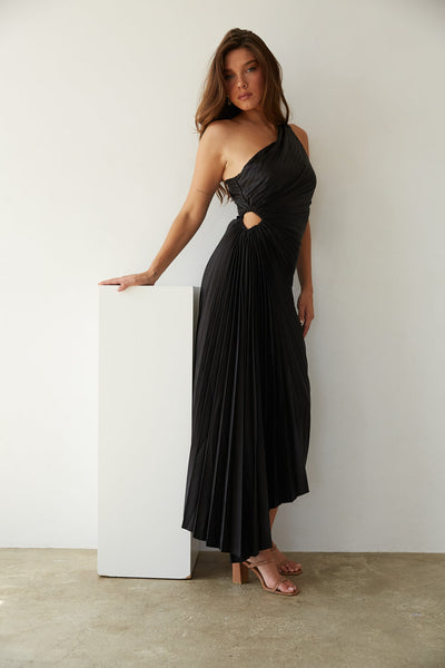 Kristina™ - Asymmetrical Pleated Midi Dress